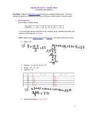 Course Description. . Algebra 2b unit 6 statistics